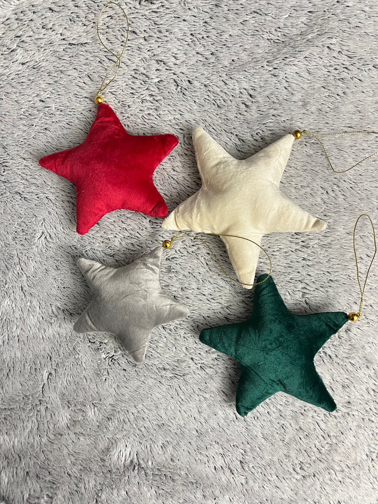 Velvet Star Christmas Ornaments