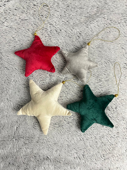 Velvet Star Christmas Ornaments