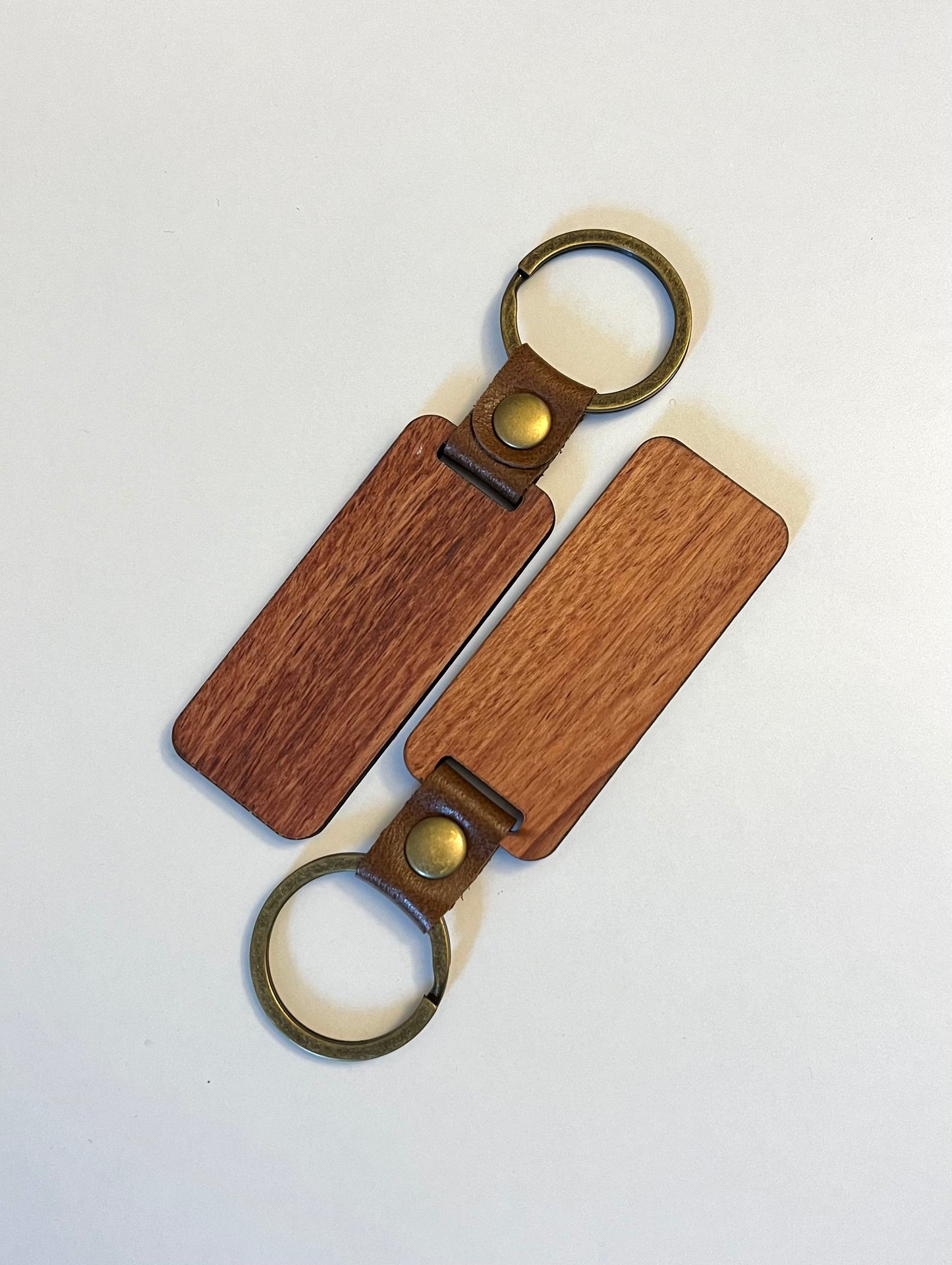Rectangle Wood Keychain- Rosewood